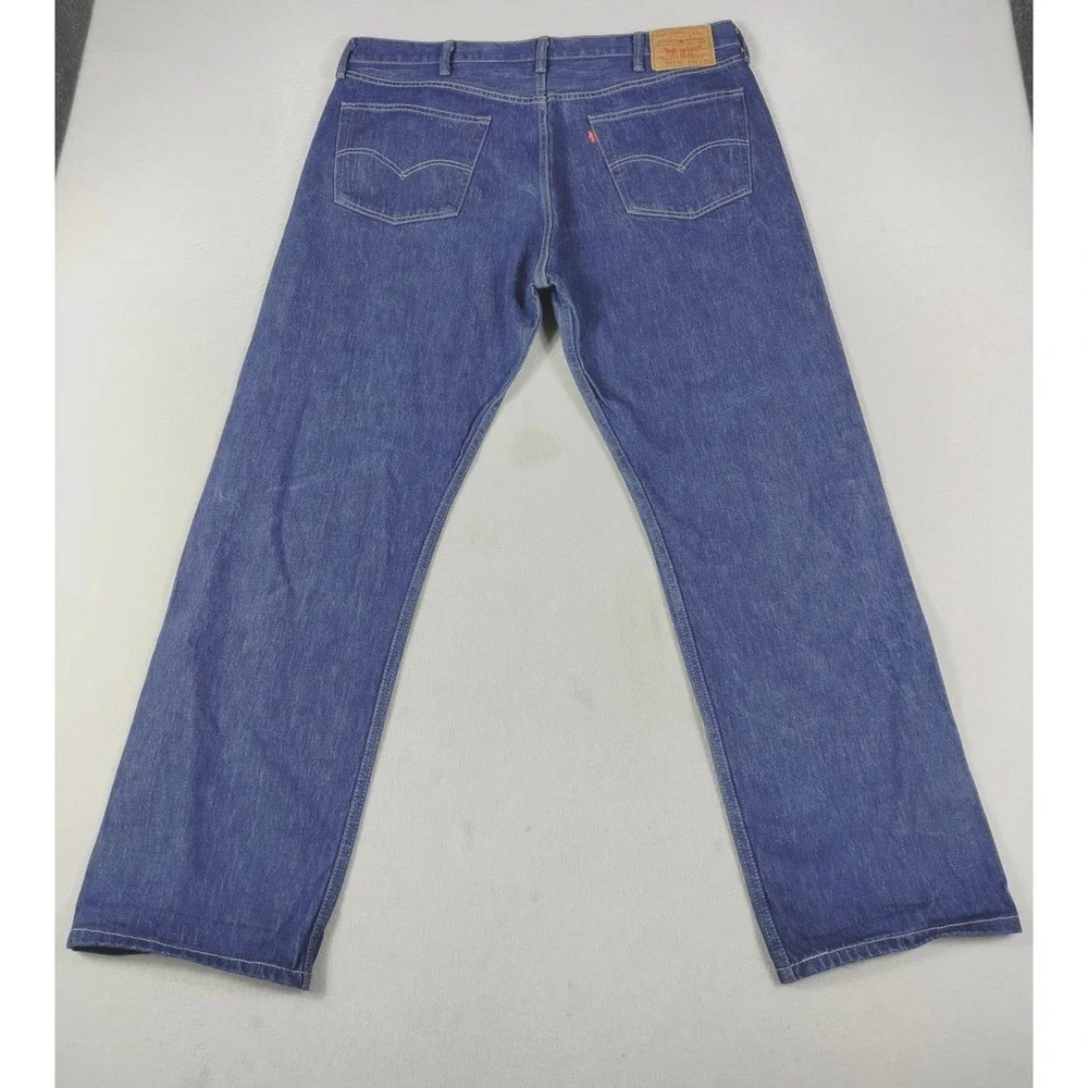 Levis‎ 501XX Jeans Mens 42x32 Blue Medium Wash Straight Leg Button Fly Denim
